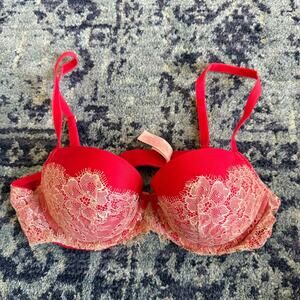 Victoria’s Secret Y2K Red Lace Babydoll Dream Angels Demi-Buste 34B Demi-Buste